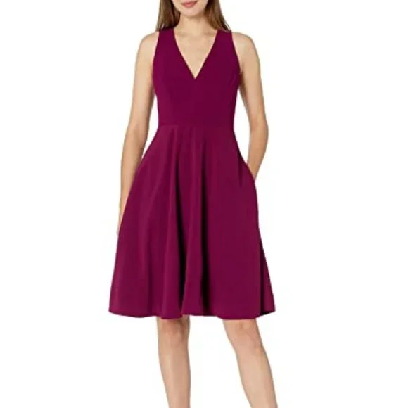Dress the Population | Dresses | Dress The Population Catalina Fit Flare Dress  Dark Magenta Size S 23 | Poshmark